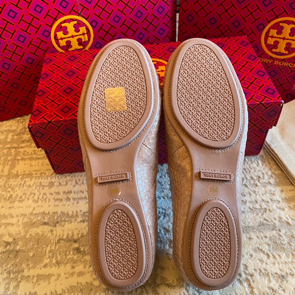Tory Burch Women's Minnie Travel Ballet Water Snake Leather - Picture 6 of 7